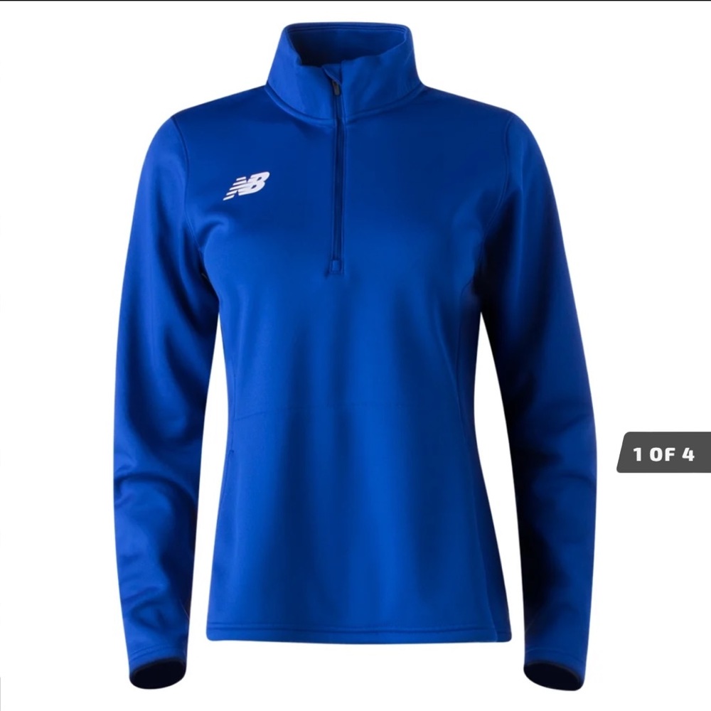 Blue New Balance sports half zip pullover